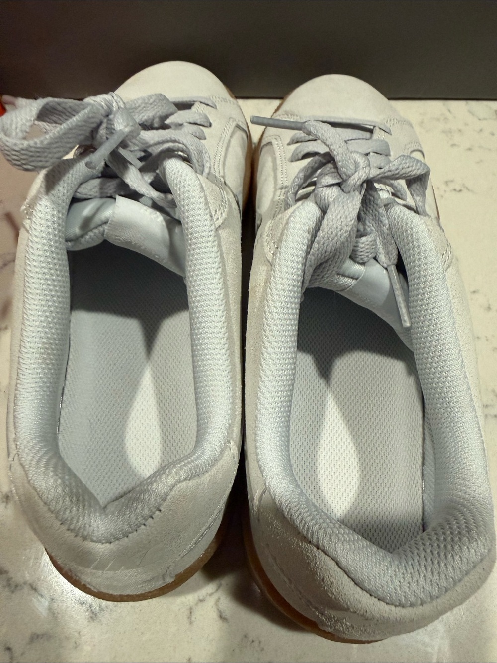 Nike Light Gray Suede Sneakers with Gum Sole - Picture 6 of 10